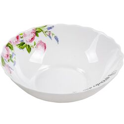 Салатник скляний Vittora Wave Лаванда, троянда d=155 мм