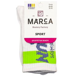Шкарпетки жіночі демісезонні високі резинка Marca напис Run р.23-25