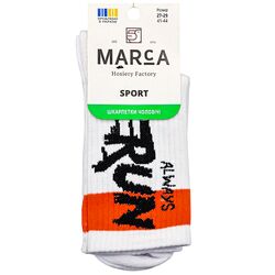 Шкарпетки чоловічі демісезонні високі резинка Marca напис Run р.27-29