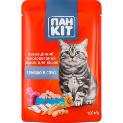 Корм для котів Пан Кіт Риба в соусі пауч 100 г