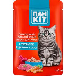Корм для котів Пан Кіт Індичка в соусі пауч 100 г