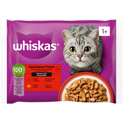 Набір корму для котів WHISKAS з яловичиною, куркою 85 г х 4 шт/уп