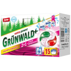 Капсули для прання з плямовивідником 2в1 Grunwald Універсальні 15 шт/уп.