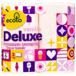 Набір рушників паперових Ecolo Deluxе Vanilla 3 шари 2 шт/уп