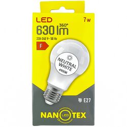 Лампа NANOTEX A60 7W E27 4100K 220V
