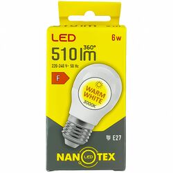 Лампа LED NANOTEX G45 6Вт E27 3000K 220В
