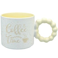 Чашка порцелянова з фігурною ручкою Coffe time 300 мл