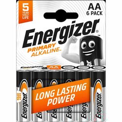 Набір батарейок алкалайн Energizer AA Primary 6 шт/уп.