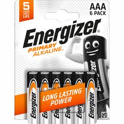 Набір батарейок алкалайн Energizer AAA Primary 6 шт/уп.