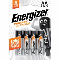 Набір батарейок алкалайн Energizer AA Primary 4 шт/уп.