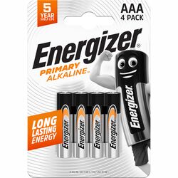 Набір батарейок алкалайн Energizer AAA Primary 4 шт/уп.