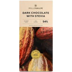 Шоколад чорний Millennium зі стевією, підсолоджувачами 54% 100 г