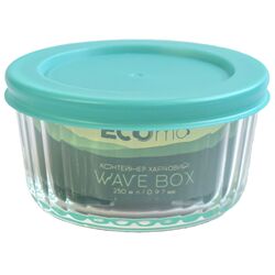 Контейнер харчовий скляний круглий ECOMO WAVE BOX прозорий 250 мл