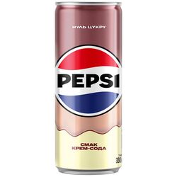 Напій безалкогольний сильногазований безкалорійний PEPSI Cream Soda ж/б 0,33 л