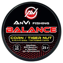 Насадка для риболовлі AnVi Fishing Баланс Кукурудза, тигровий горіх 12 мм, 25 г