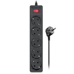 Фільтр-подовжувач мережевий REAL-EL RS-Protect 505 5 розеток чорний 5 м