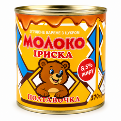 Молоко згущене варене Полтавочка Іриска 8,5% ж/б 370 г