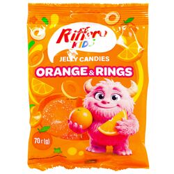 Цукерки желейні Riffero Kids Orange&Rings 70 г