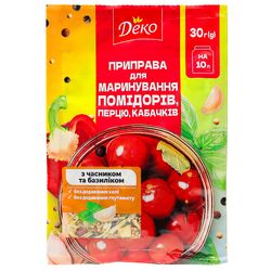 Приправа для маринування помідорів, перцю, кабачків ДЕКО на 10 л, 30 г