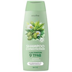 Шампунь-кондиціонер для нормального та жирного волосся EkoLine Екстракт 9 трав 400 мл