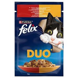 Корм для котів Felix Duo Яловичина+птиця пауч 85 г