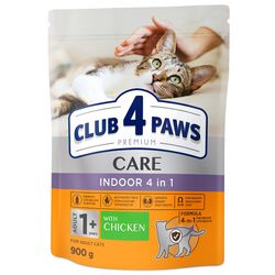 Корм для котів CLUB 4 PAWS Premium Indoor 4 в 1 0,9 кг
