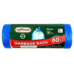 Пакети для сміття Optimal з ручками сині 60 л 20 шт/рул