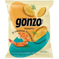 Сухарики пшеничні Gonzo Багети Тигрова креветка 50г