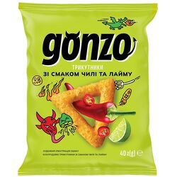 Трикутники кукурудзяні Gonzo Чилі та лайм 40 г