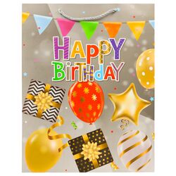 Пакет подарунковий паперовий Нарру Віrthday 31х40х12 см