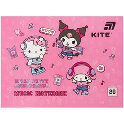 Зошит для нот А5 KITE серія Hello Kitty 20 аркушів арт.HK26-405