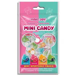 Набір карамелі льодяникової Make Joy Mini candy Фруктовий мікс 35 г