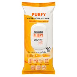 Серветки вологі для прибирання Purfy 90 шт/уп.