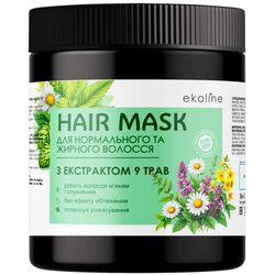 Маска для нормального, жирного волосся EkoLine з екстрактами 9 трав 470 мл
