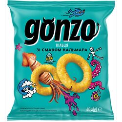 Кільця кукурудзяні Gonzo зі смаком кальмара 40 г