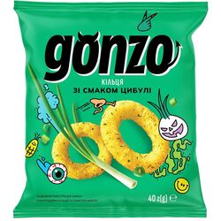 Кільця кукурудзяні Gonzo зі смаком цибулі 40 г