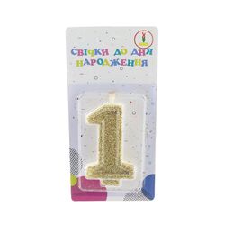 Свічка для торту Цифра 1 золота