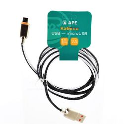 Кабель USB-microUSB тканинний 1 м, 2 А