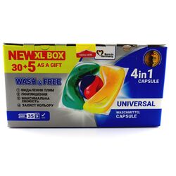 Капсули для прання Wash&Free Universal 30+5 штук