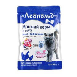 Корм для котів Леопольд 100 г курка, печінка