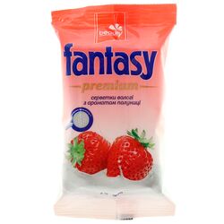 Серветки вологі Fantasy Premium Полуниця 15 шт/уп
