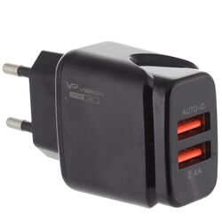 Пристрій зарядний мережевий Veron VR-C12 2USB чорний