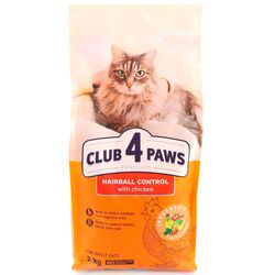Корм для котів CLUB 4 PAWS Premium Hairball control 2 кг