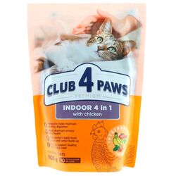 Корм для котів CLUB 4 PAWS Premium Indoor 4 в 1 0,9 кг