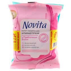 Набір серветок вологих Novita: Makе up 15шт/уп + Intim15шт/уп