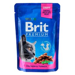 Корм для котів Brit Premium Курка та індичка пауч 100 г