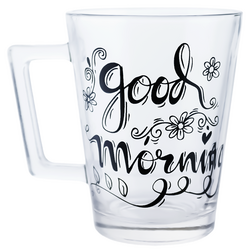 Кухоль скляний Galleryglass Mar.Good morning 270 мл в асортименті