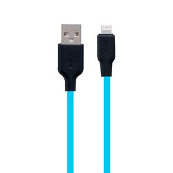 Кабель USB-Lightning Hoco X21 Plus Silicon чорно-синій