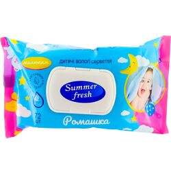 Серветки вологі дитячі Summer Fresh Ромашка 72 штуки