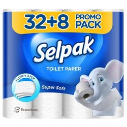 Набір паперу туалетного SELPAK білий 3 шари 32+8 штук